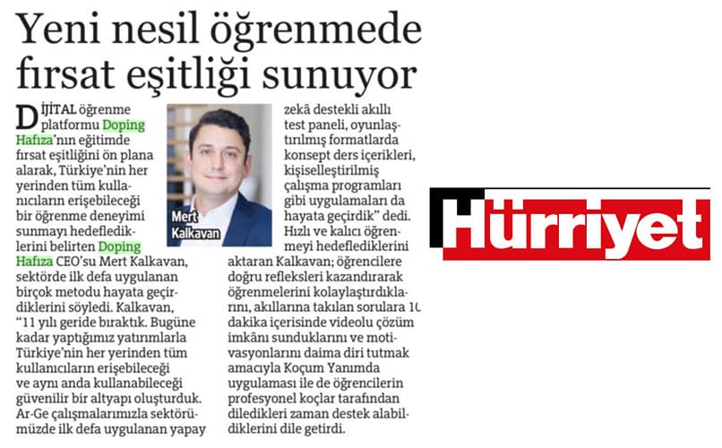 ”Eğitimde Fırsat Eşitliği” : Hürriyet Gazetesi