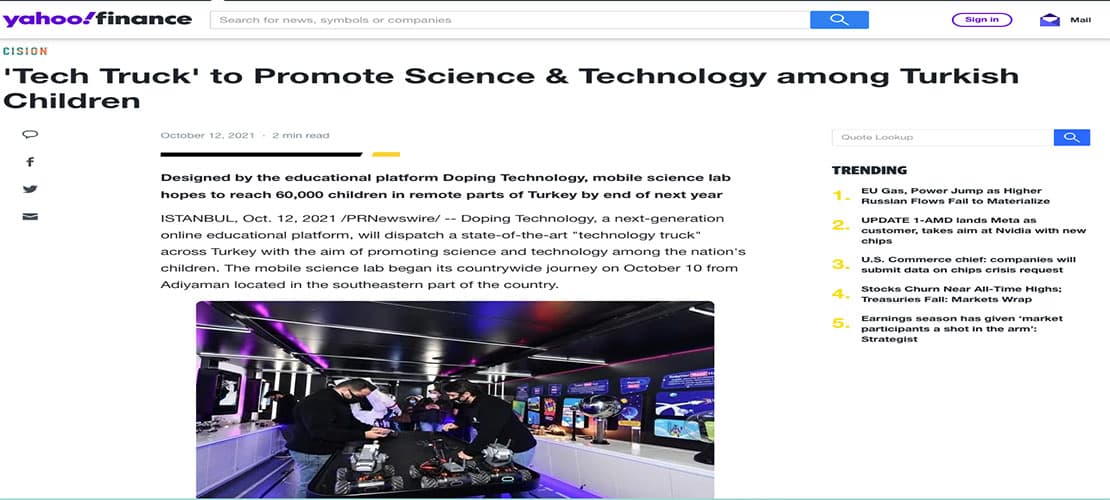 Doping Teknoloji Tırı Yahoo’da!